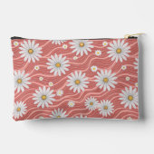 Wavy Pink Daisies Zubehörtasche (Rückseite)