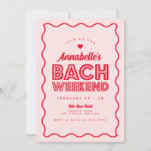 Wavy Pink Lights Bachelorette Wochenende Ausflug Einladung (Vorderseite)