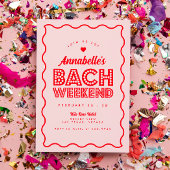 Wavy Pink Lights Bachelorette Wochenende Ausflug Einladung