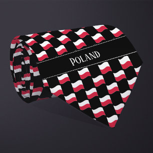 Wavy Poland Flaggenmuster Krawatte