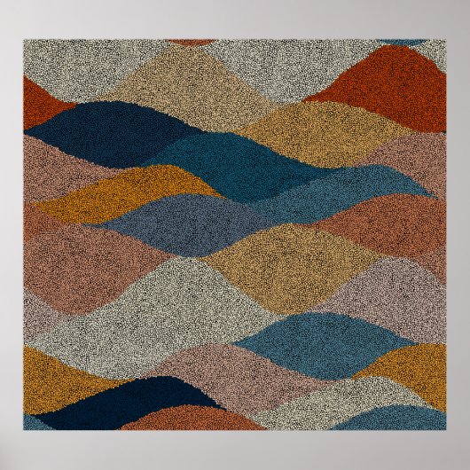 Wavy Polka Dot: Vintages Textil. Poster (Vorne)