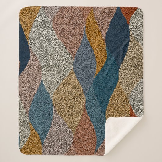 Wavy Polka Dot: Vintages Textil. Sherpadecke (Vorderseite)