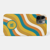 Wavy Pop-Streifen Retro-Muster Teal Ocker Initiale Case-Mate iPhone Hülle (Rückseite (Horizontal))