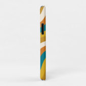 Wavy Pop-Streifen Retro-Muster Teal Ocker Initiale Case-Mate iPhone Hülle (Hinten/Rechts)