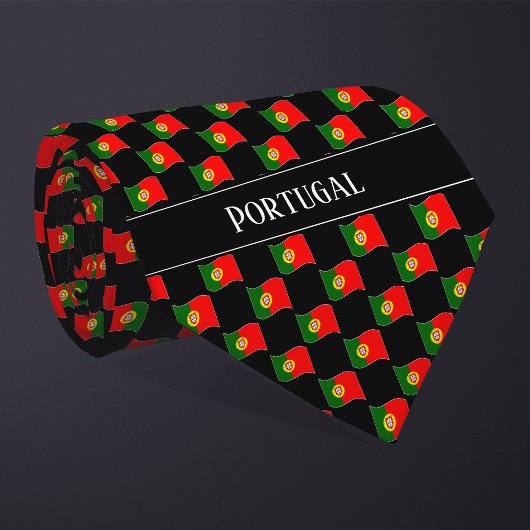 Wavy Portugal Flag Pattern Krawatte