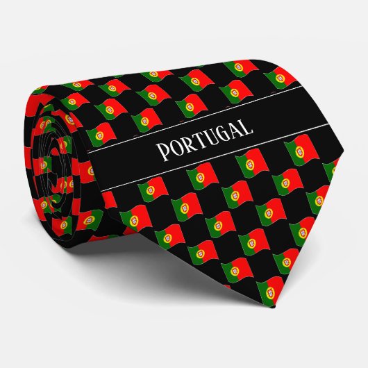 Wavy Portugal Flag Pattern Krawatte (Gerollt)