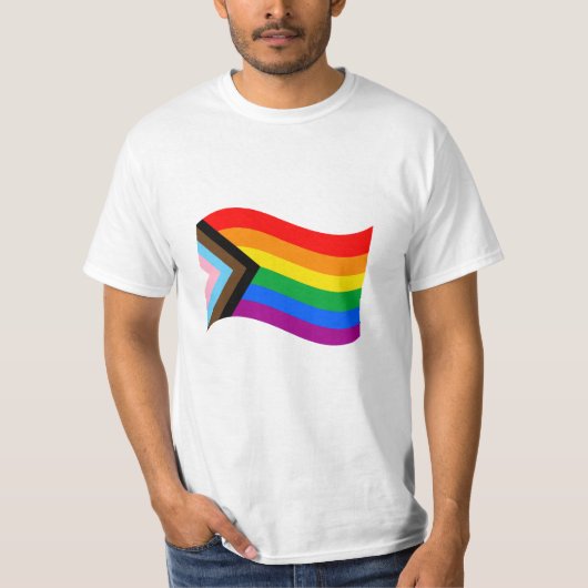 Wavy Progress Pride Flag T-Shirt (Vorderseite)