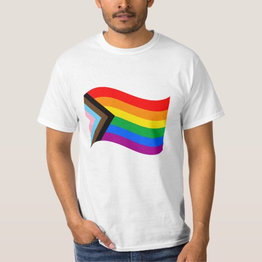 Wavy Progress Pride Flag T-Shirt (Vorderseite)