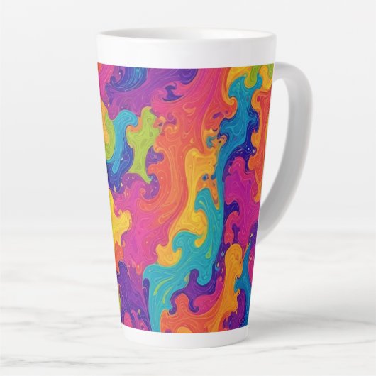 Wavy Psychedelic Design Milchtasse (Rechte Ecke)
