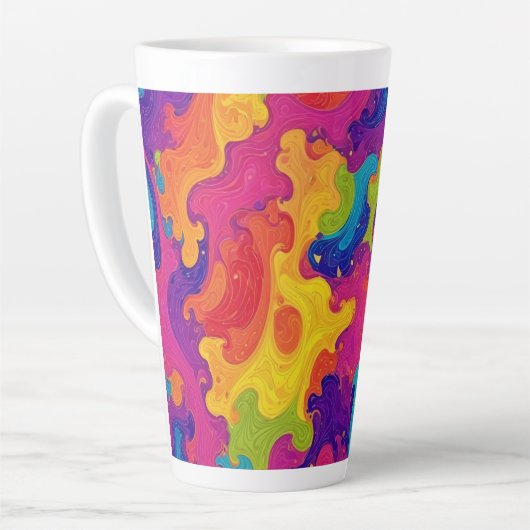 Wavy Psychedelic Design Milchtasse (Linke Ecke)