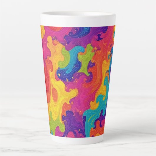 Wavy Psychedelic Design Milchtasse (Vorderseite)