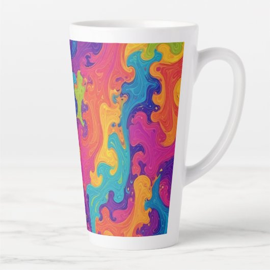 Wavy Psychedelic Design Milchtasse (Rechts)
