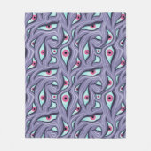 Wavy Psychedelischer Horror - Lila Eye Pattern Fleecedecke (Vorderseite)