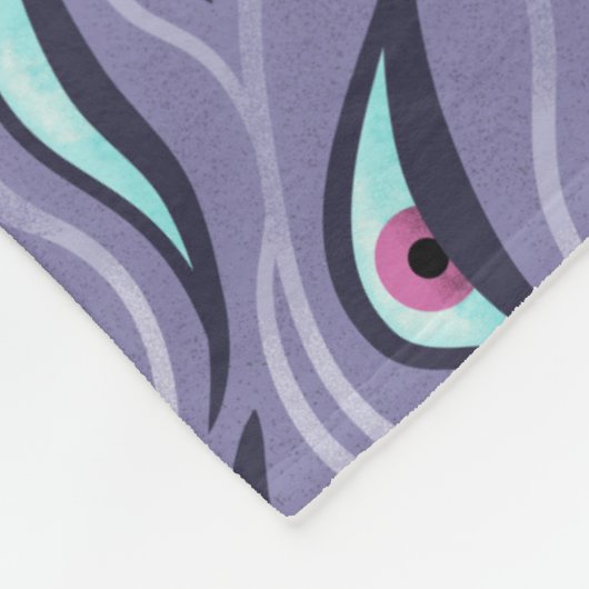 Wavy Psychedelischer Horror - Lila Eye Pattern Fleecedecke (Ecke)