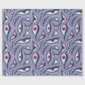 Wavy Psychedelischer Horror - Lila Eye Pattern Geschenkpapier (Flach)