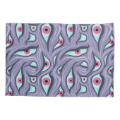 Wavy Psychedelischer Horror - Lila Eye Pattern Kissenbezug (Rückseite)