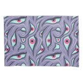 Wavy Psychedelischer Horror - Lila Eye Pattern Kissenbezug (Vorderseite)