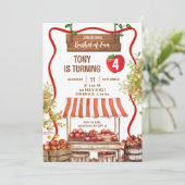 Wavy Quirky Orchard Patch Gender Neutral Geburtsta Einladung (Stehend Vorderseite)