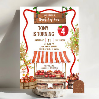 Wavy Quirky Orchard Patch Gender Neutral Geburtsta Einladung