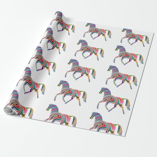 WAVY RAINBOW HORSE GESCHENKPAPIER (Ungerollt)