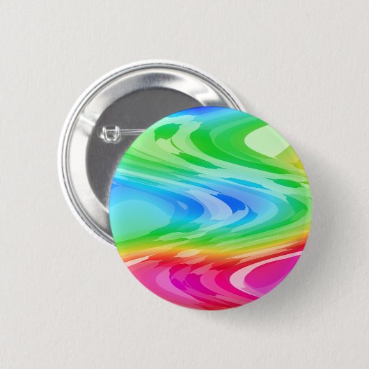 Wavy Rainbow Pattern Button (Vorne & Hinten)