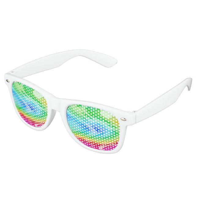 Wavy Rainbow Pattern Sonnenbrille (Schrägansicht)