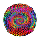 Wavy Rainbow Spiral Fraktal Baseball (Rückseite)