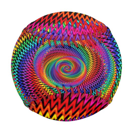 Wavy Rainbow Spiral Fraktal Baseball (Rückseite)
