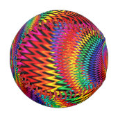 Wavy Rainbow Spiral Fraktal Baseball (Vorderseite Links)