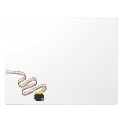 Wavy Rainbow Stripes Leading to Pot of Gold Notizblock (Vorderseite)