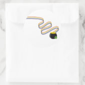 Wavy Rainbow Stripes Leading to Pot of Gold Runder Aufkleber (Tasche)