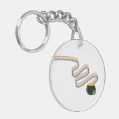 Wavy Rainbow Stripes Leading to Pot of Gold Schlüsselanhänger (Vorderseite links)