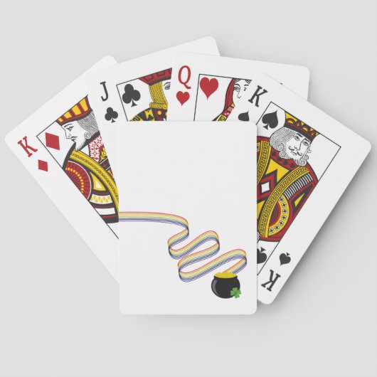 Wavy Rainbow Stripes Leading to Pot of Gold Spielkarten (Rückseite)