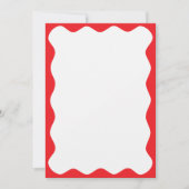 Wavy Red Border Christmas Blank Custom Text Einladung (Vorderseite)