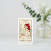 Wavy Red Hair Nail Tech Tarot Social Media QR Visitenkarte (Stehend Vorderseite)