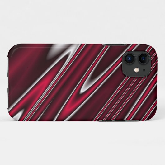 Wavy Red iPhone Case (Rückseite (Horizontal))