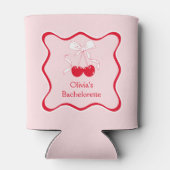 Wavy Red Pink Bow Cherry auf TopBachelorette Party Dosenkühler (Rückseite)