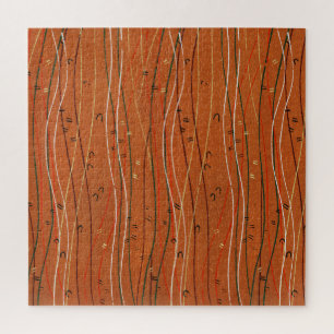Wavy Red Stripes japanisch Abstrakt Puzzle