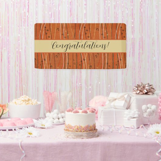 Wavy Red Strips: Moderne japanische Abstrakte Kuns Banner (Party)