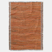 Wavy Red Strips: Moderne japanische Abstrakte Kuns Decke (Vorderseite Vertikal)