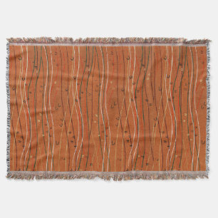 Wavy Red Strips: Moderne japanische Abstrakte Kuns Decke