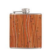 Wavy Red Strips: Moderne japanische Abstrakte Kuns Flachmann (Vorderseite)