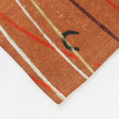 Wavy Red Strips: Moderne japanische Abstrakte Kuns Fleecedecke (Ecke)