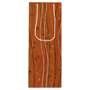 Wavy Red Strips: Moderne japanische Abstrakte Kuns Geschenktüte Für Weinflaschen