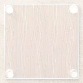 Wavy Red Strips: Moderne japanische Abstrakte Kuns Glasuntersetzer (Rückseite)