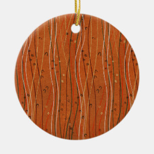 Wavy Red Strips: Moderne japanische Abstrakte Kuns Keramik Ornament