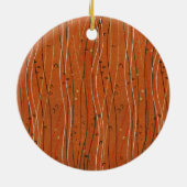 Wavy Red Strips: Moderne japanische Abstrakte Kuns Keramik Ornament (Hinten)