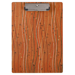 Wavy Red Strips: Moderne japanische Abstrakte Kuns Klemmbrett