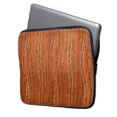 Wavy Red Strips: Moderne japanische Abstrakte Kuns Laptopschutzhülle (Vorderseite Links)