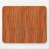 Wavy Red Strips: Moderne japanische Abstrakte Kuns Mousepad (Vorne)